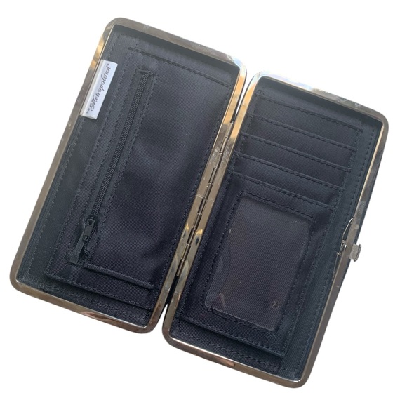 METROPOLITAN Hard Case Black & White Polka Dot Wallet Woman’s Accessory Card - Picture 2 of 6